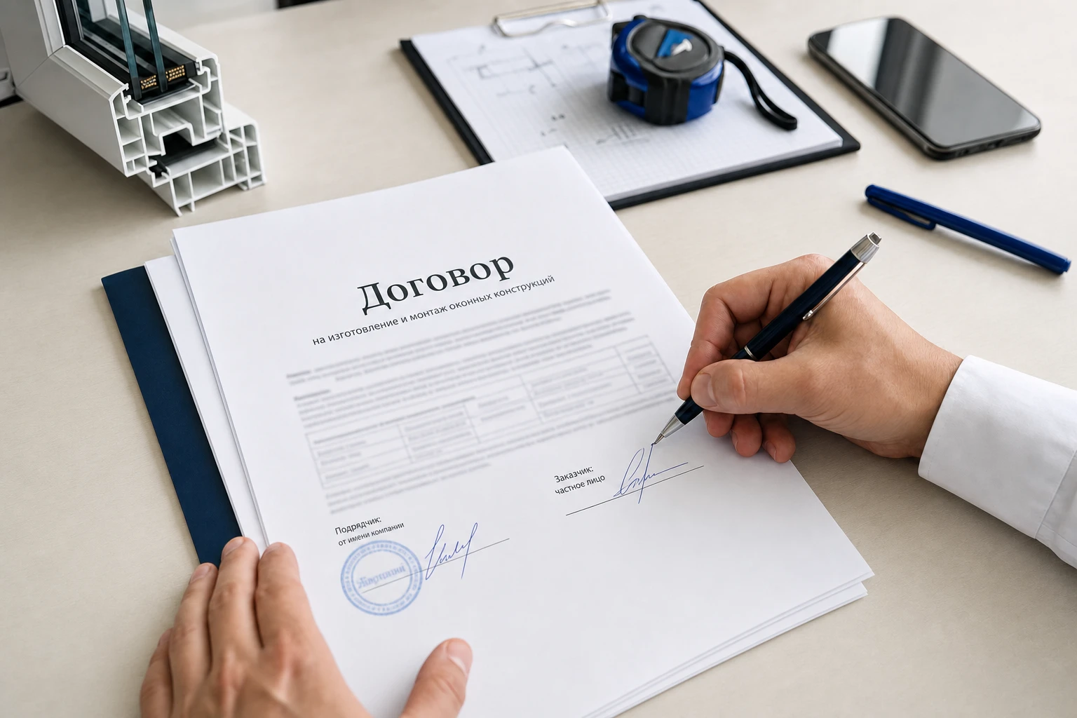 Подписанный договор BestProf с печатью и подписью